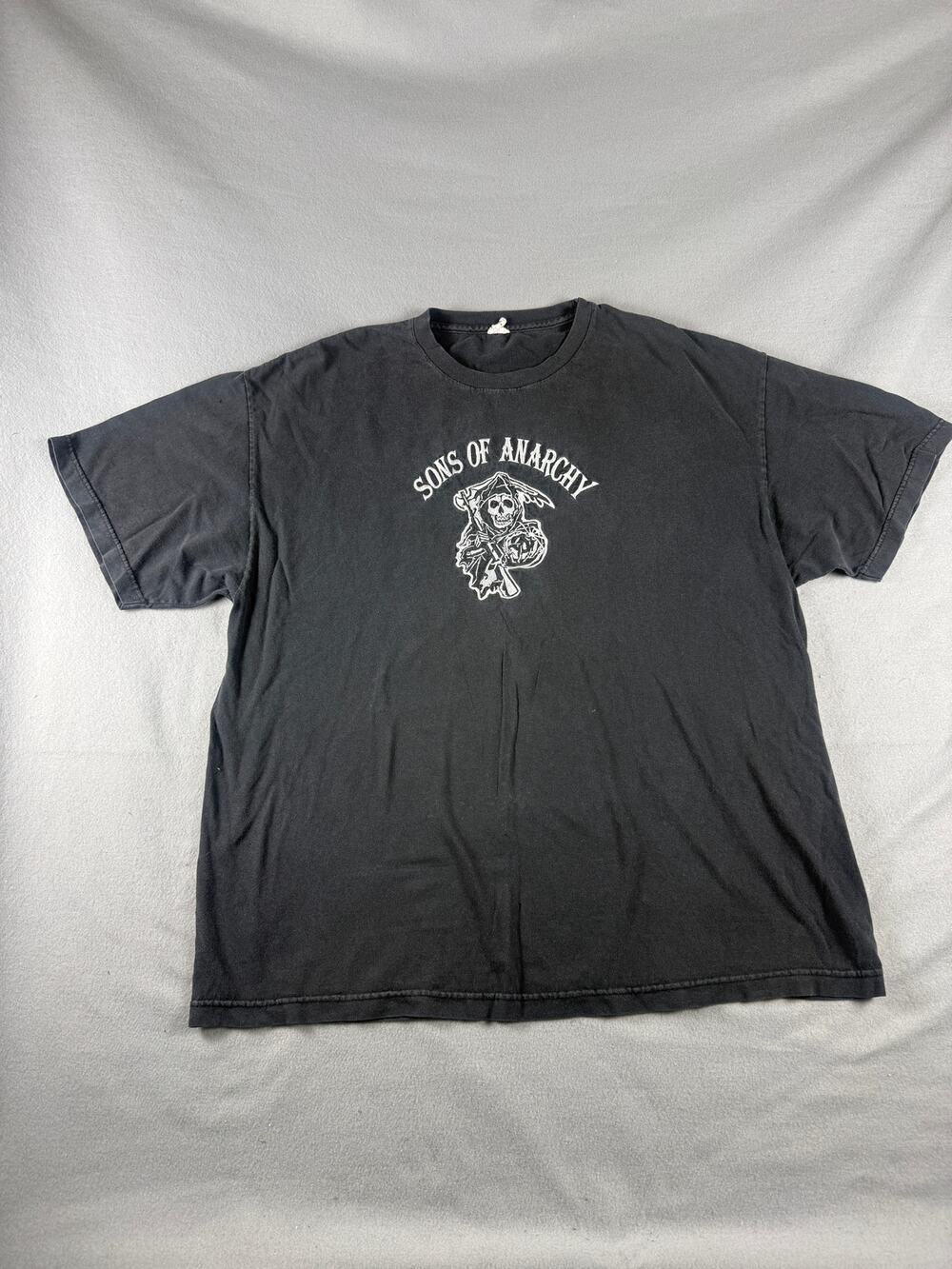Sons of Anarchy T-Shirt Mens 2XL Black Crew Neck Grim Reaper Drama TV Series Tee